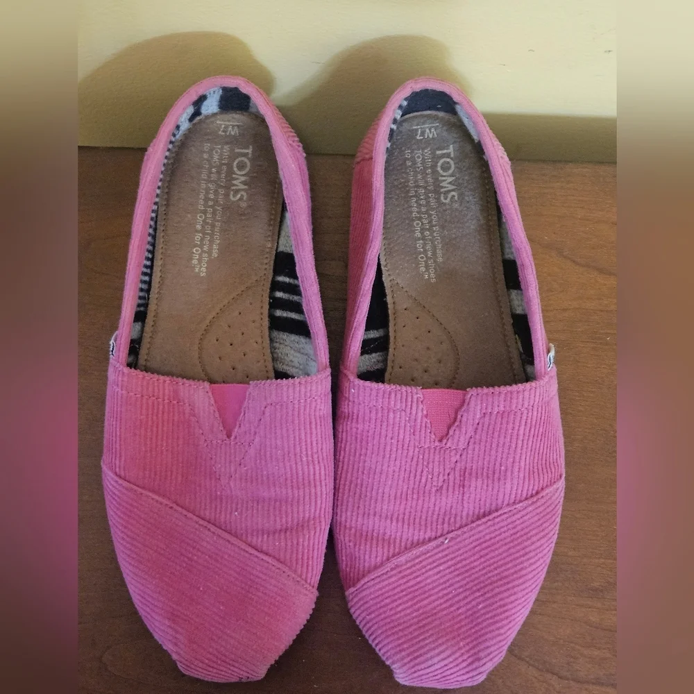 TOMS Alpargata Cloudbound Vintage Pink Corduroy Size 7
